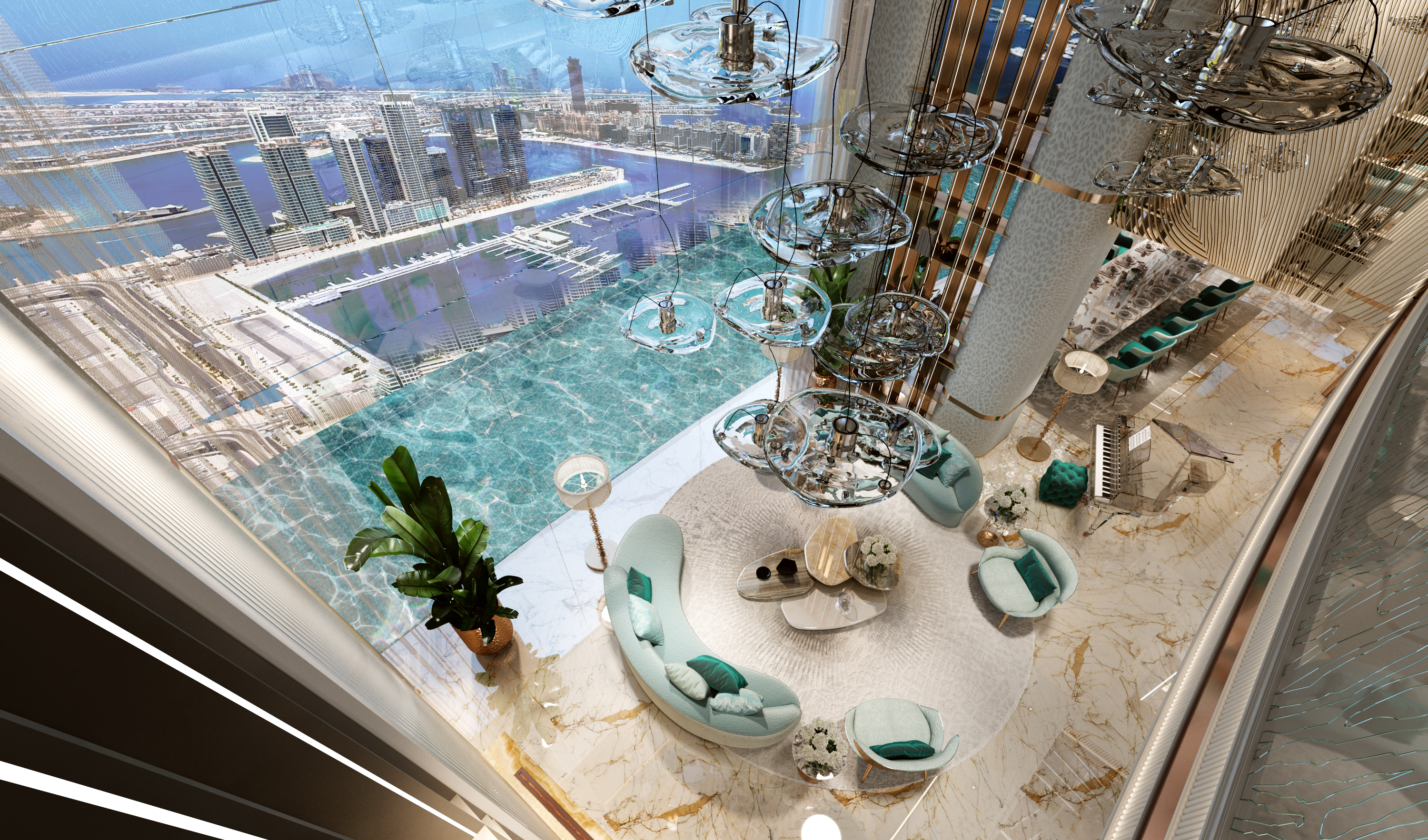 5 Bed Condo/Apartment - DAMAC Bay by Cavalli | Floor 48